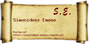 Simonidesz Emese névjegykártya